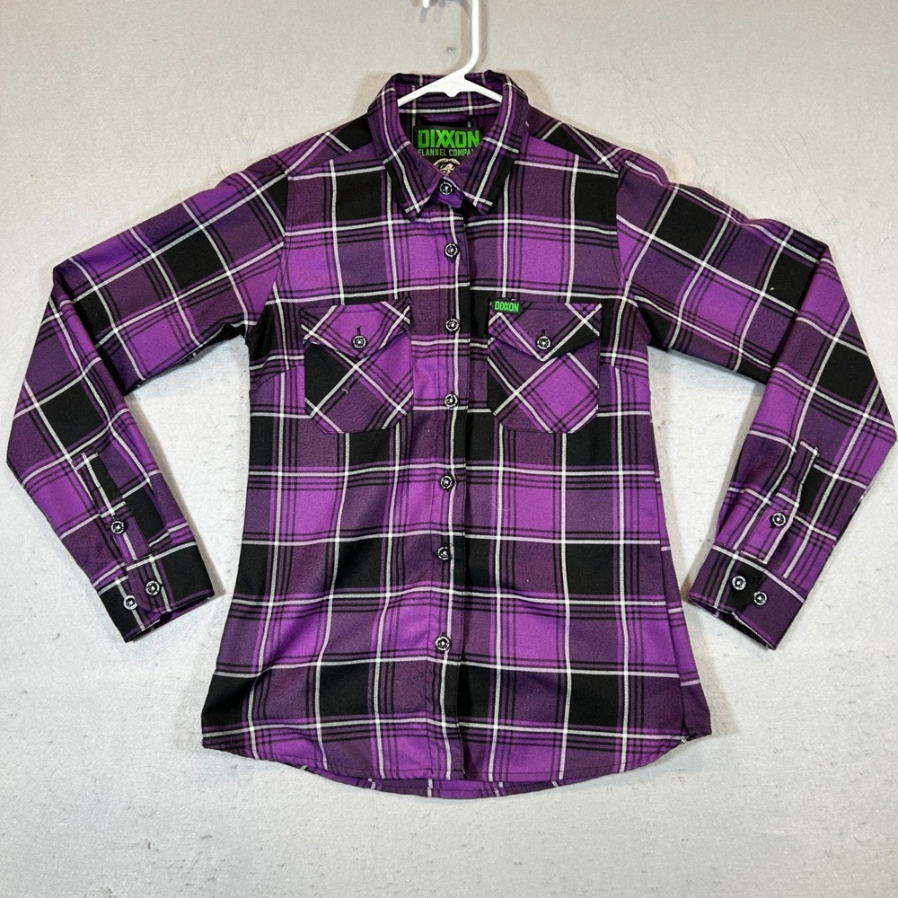 Dixxon Shirt Small Womens Flannel The Regan Purple Plaid Exorcist Horror
